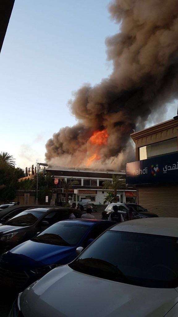 صور حريق جده اليوم الأحد 13 شعبان 1439هـ  في مركز حماده