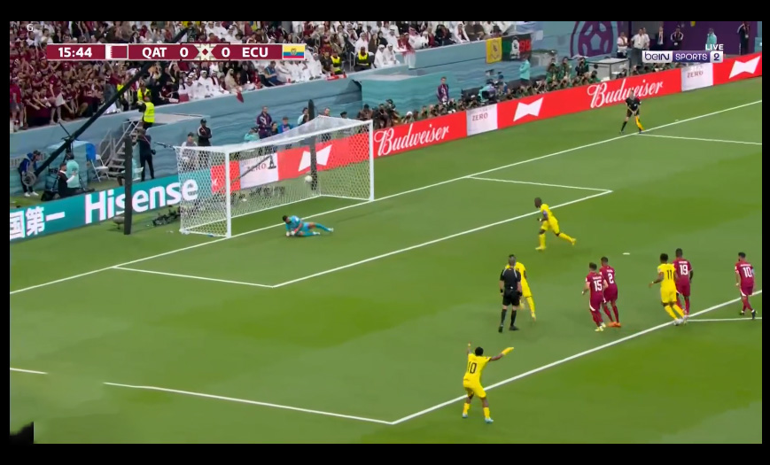 اهداف مباراة قطر والاكوادور الهدف الأول قطر ضد الأكوادور 0:2 الشوط الأول 3