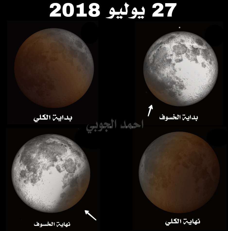 موعد خسوف القمر 2018 في اليمن السعودية والدول العربية