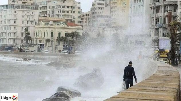 بالفيديو ، ضرب قلب الغواص الإسكندرية اليوم ، برياح عاتية وأمطار
