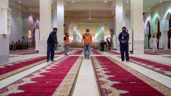 اجراء الإجراءات الاحترازية مسجد نمرة لاستقبال الحجاج